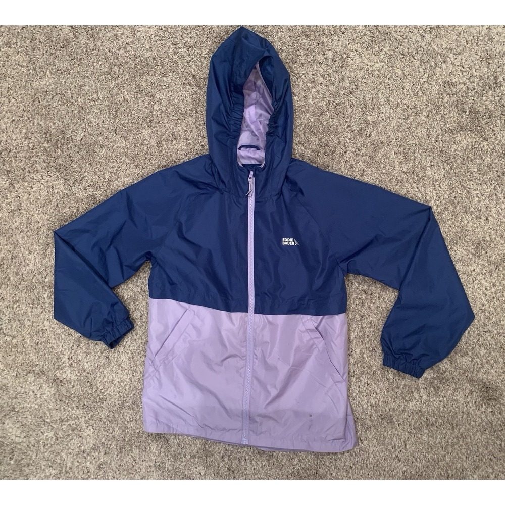 Eddie Bauer Jacket Girls Size Large 14/16 Purple & Blue Lightweight Windbreaker